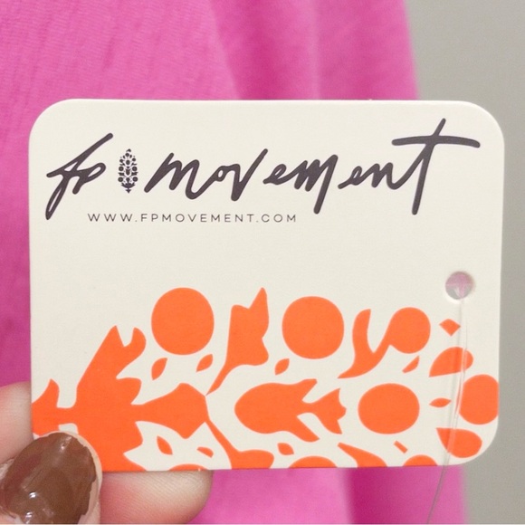 FP Movement Tempo Ruched Long Sleeve NWT Size M Free People Top Fuchsia Pink - Picture 7 of 8